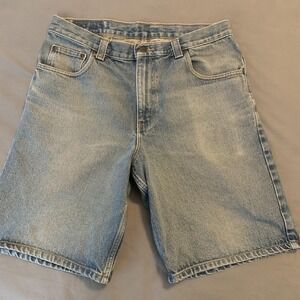 Arizona Jean Company Denim Shorts Mens 34 Blue Light Wash Relaxed Fit Casual